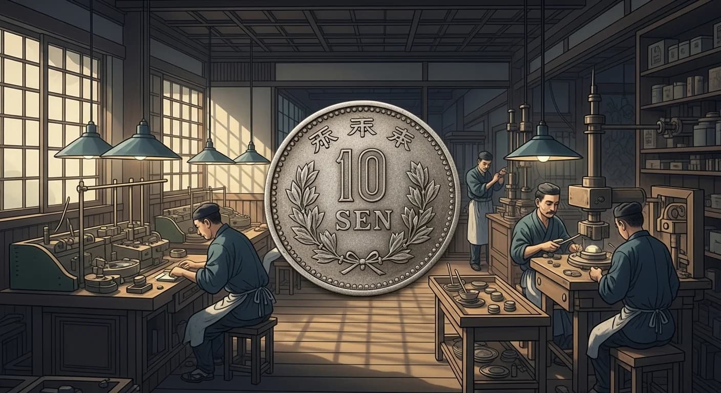昭和10銭ニッケル貨の鋳造工程