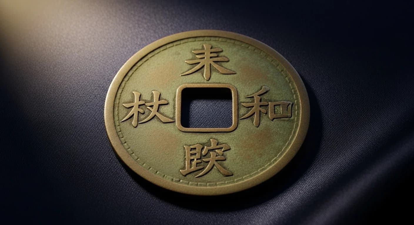 天保通宝 — 楕円形の大型銅銭、当百文の刻印と幕末日本の財政危機を物語る一枚